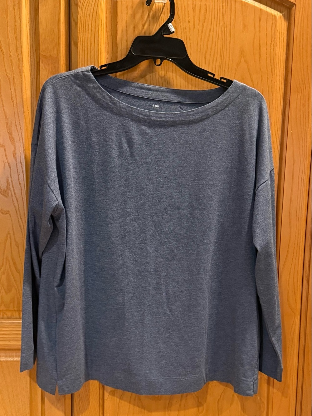 J Jill Luxe Supima Forward Seam Tee Long Sleeve Gray XL P
